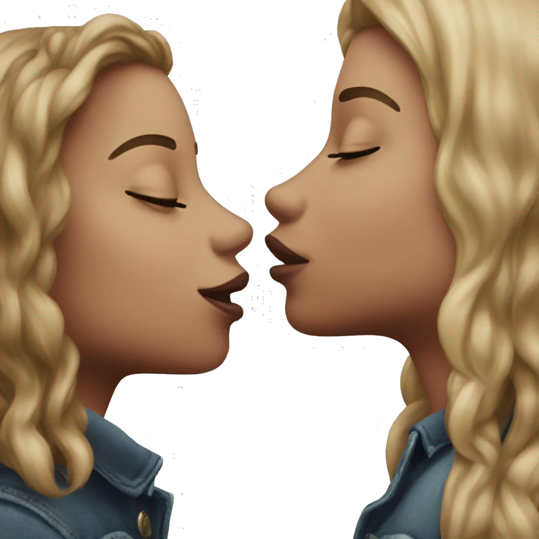 two girls kissing emoji