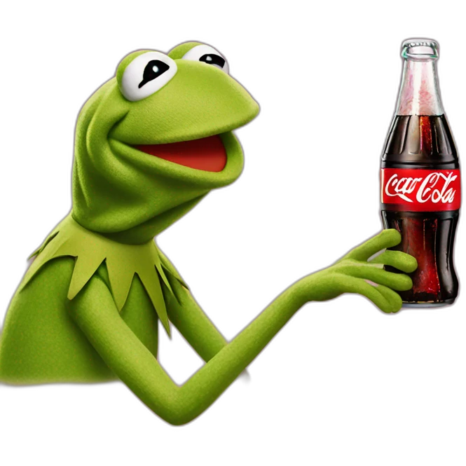 kermit the frog with coca cola emoji