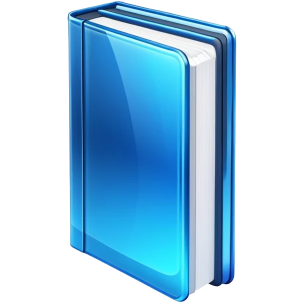 dark neon blue glass book emoji