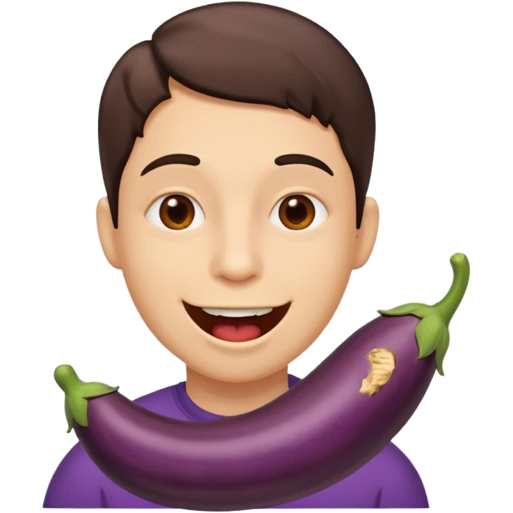 Eggplant in mouth emoji