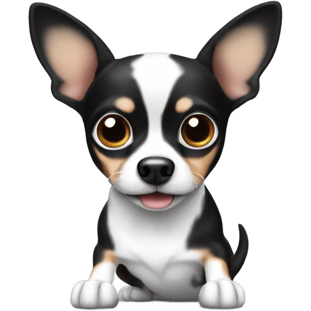 Black and white  chihuahua wiener dog mainly black  emoji