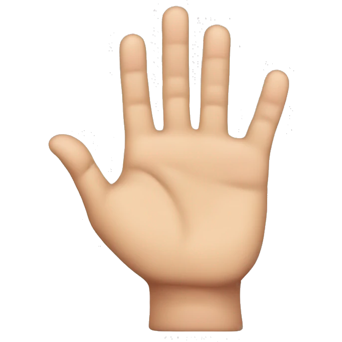 closed five finger hand. with one finger out (pinky finger) emoji