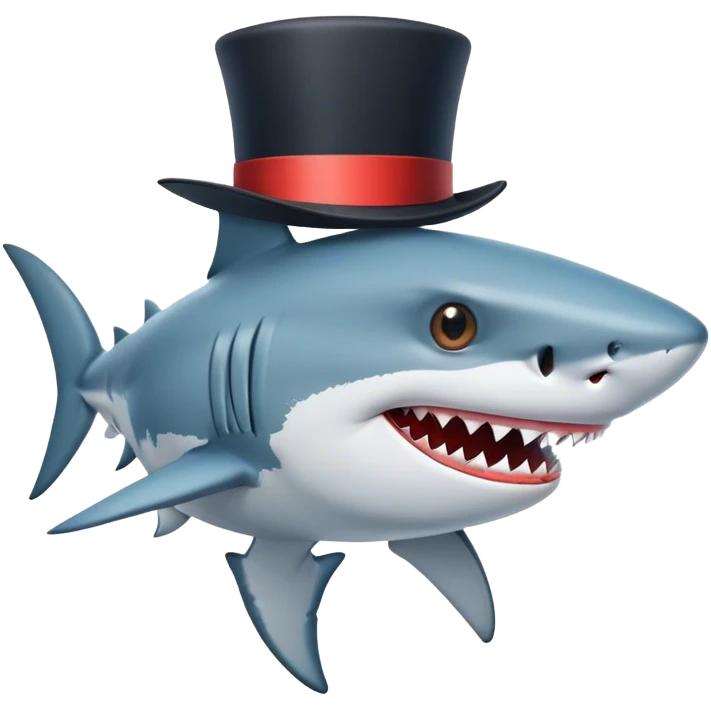 Shark with a top hat emoji
