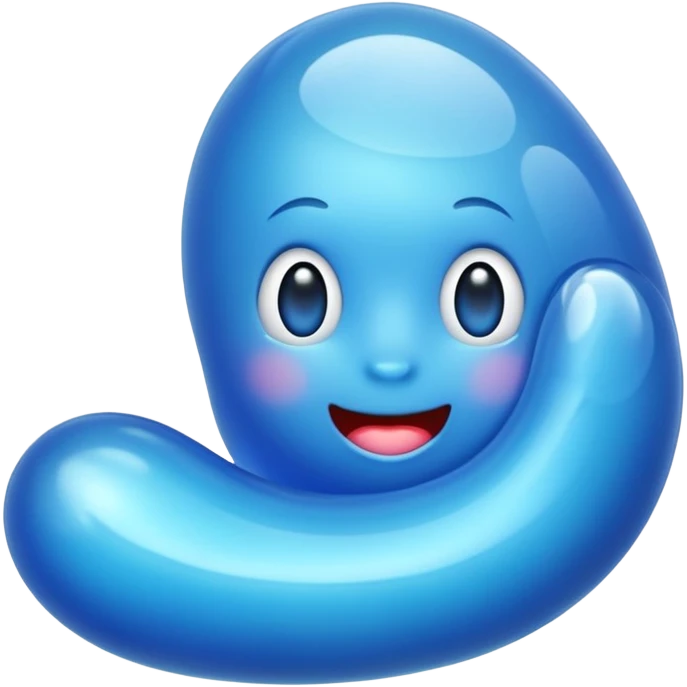 blue jelly bean emoji