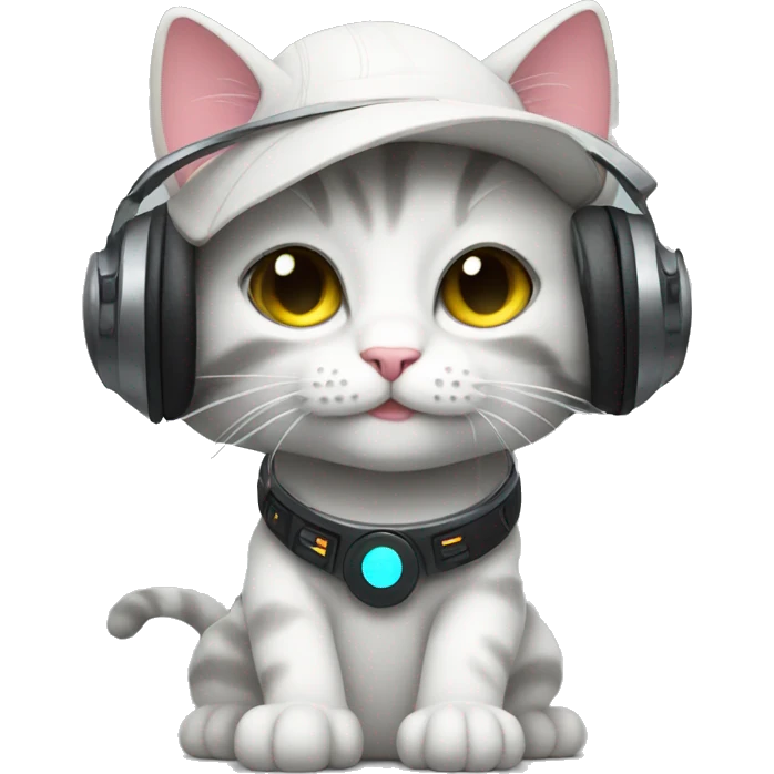 Cute dj cat emoji