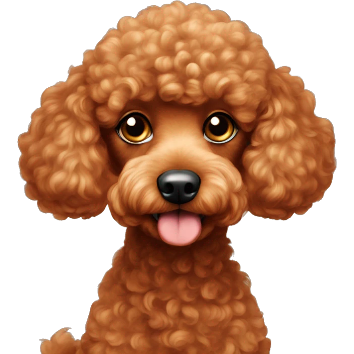 Tall red toy poodle with long nose emoji