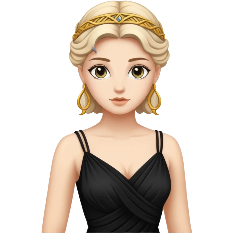 Greek goddess in black dress emoji