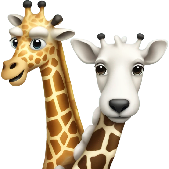 Polar bear and giraffe friends emoji