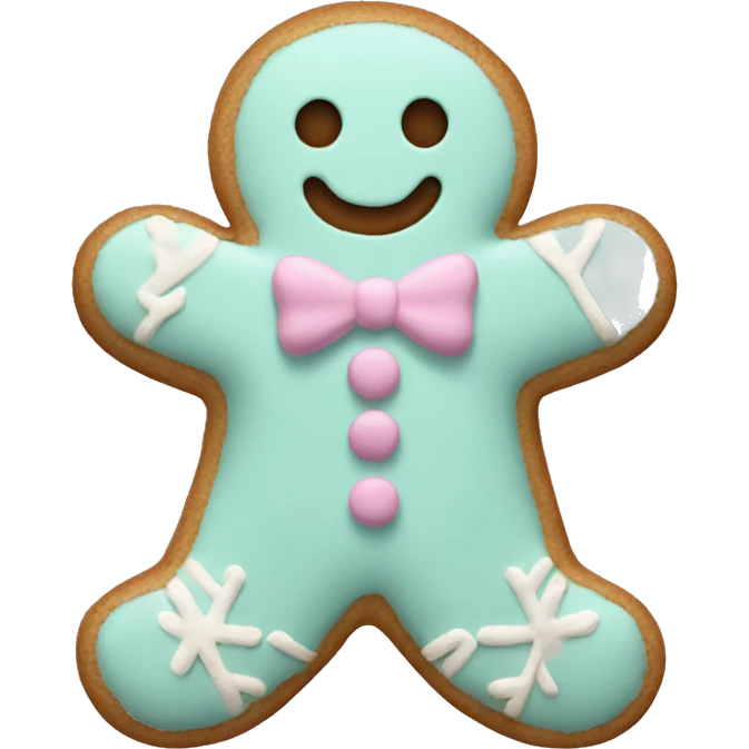 Pastel gingerbread man emoji