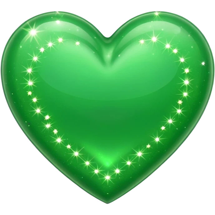 ios green heart with sparkles emoji