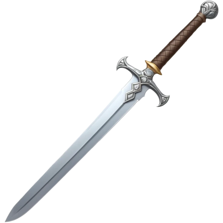 medieval sword with silver blade and ornate hilt emoji