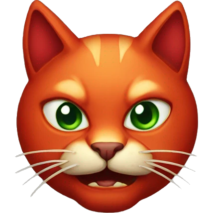 Evil red cat with horns  emoji