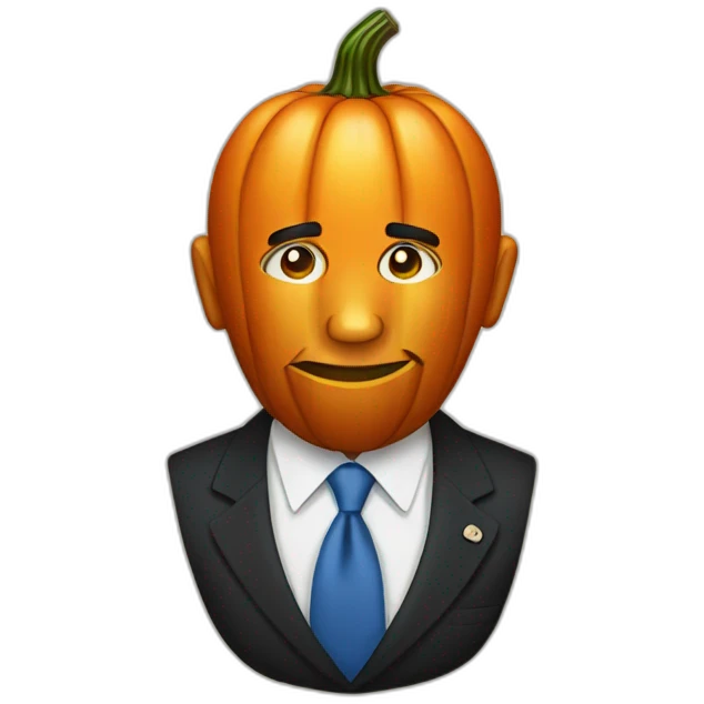 Pumpkin with Obama’s face emoji