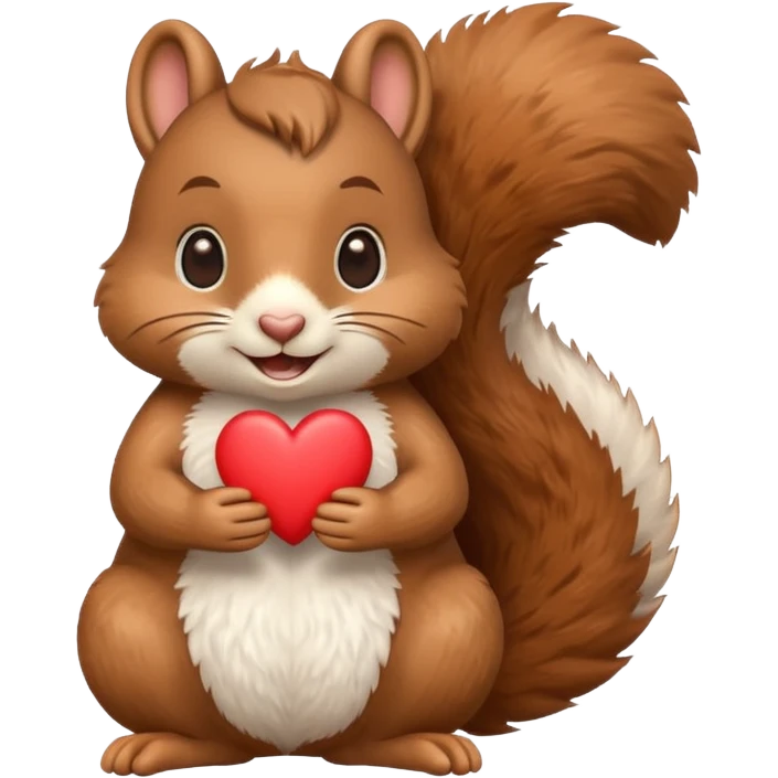 cheerful squirrel holding its hands in a heart shape, emoji style emoji