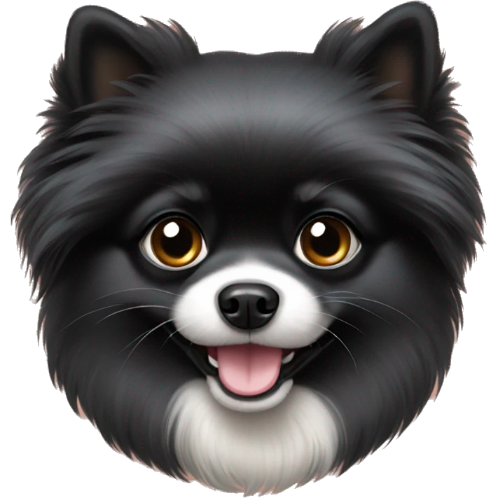 Black Pomeranian with bows emoji