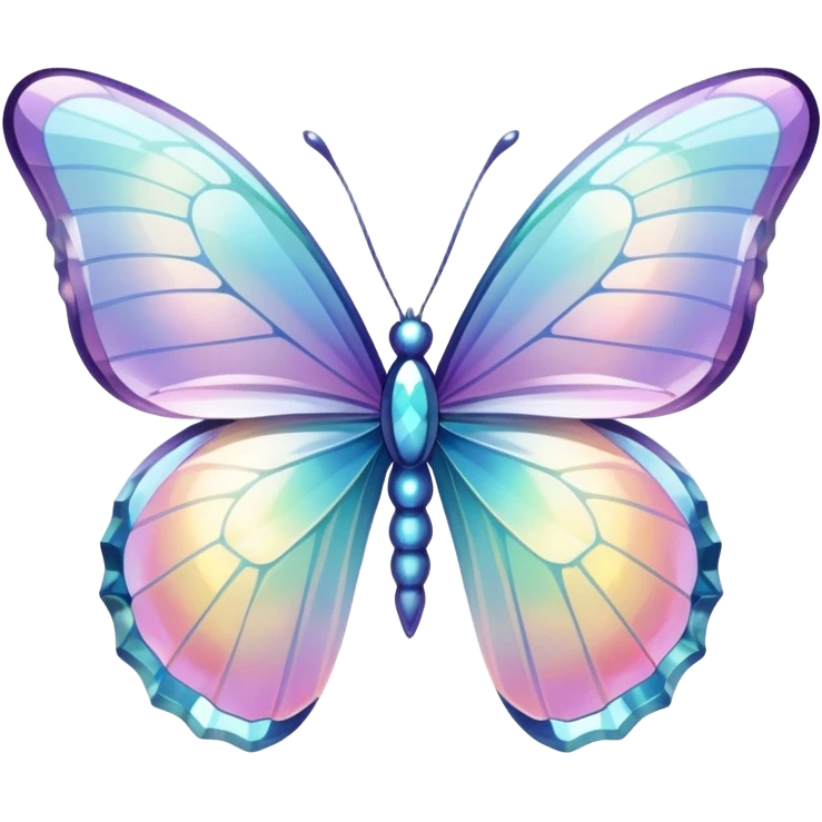 Pastel iridescent glass crystal butterfly emoji