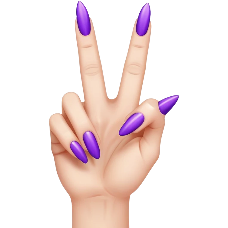 Make a middle finger with very long purple nails emoji