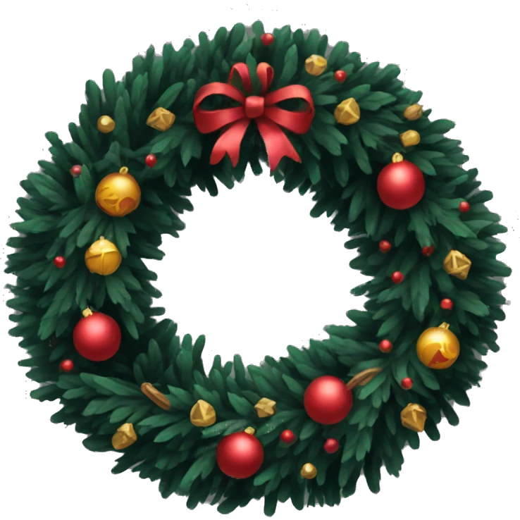 Black Christmas wreath  emoji