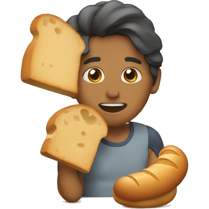 A emoji Eating bread  emoji