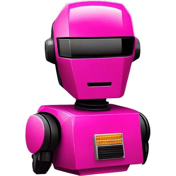 Hot Pink variant DaftPunk-style robot talk box emoji