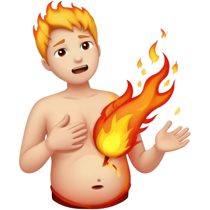 Fire burning in the stomach emoji