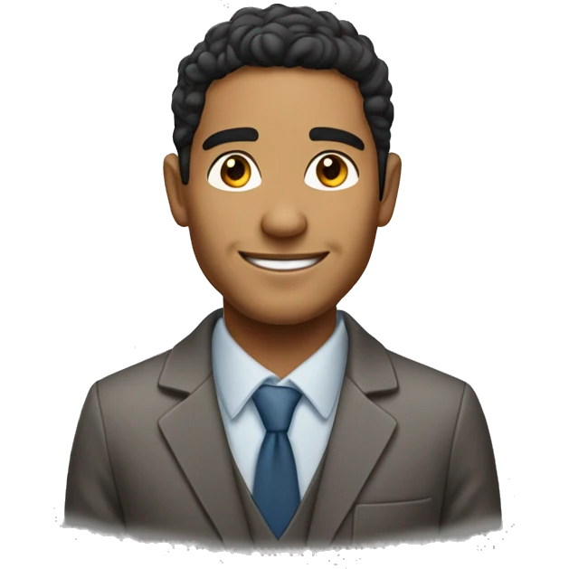 a lighter complected hispanic man with freckles and dimples at work emoji