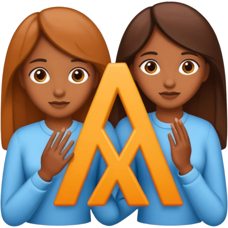 Create two letters, N and Y, in the shape of sisters.  emoji