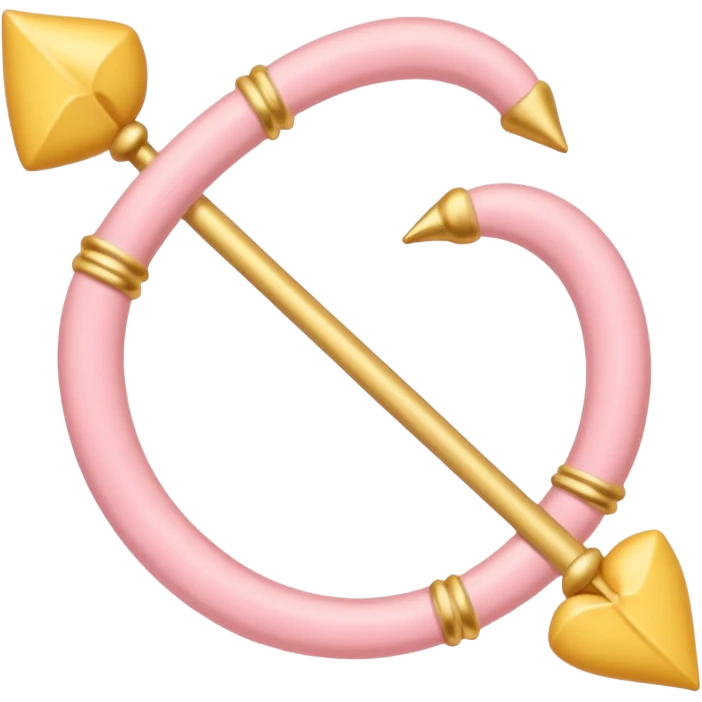 Cupid's bow in soft pink, beige and yellow pastel colors emoji