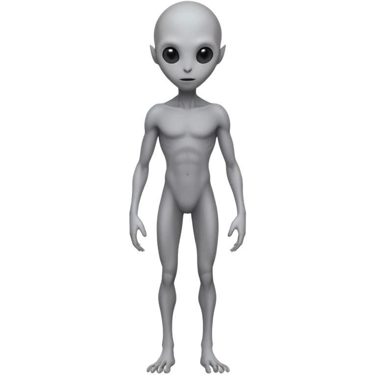 fullbody gray alien  BACKVIEW emoji