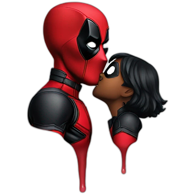 deadpool kissing emoji