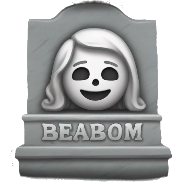 gravestone with rest in peace bambam emoji