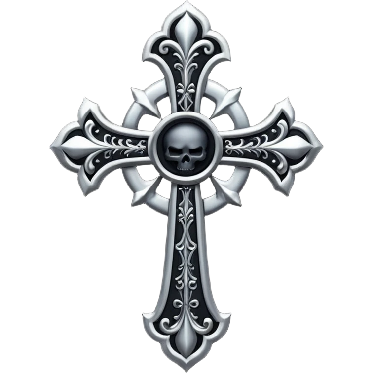 black pink goth cross  emoji