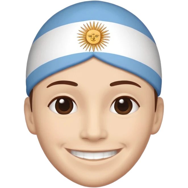 Una persona con la cabeza de la bandera de Argentina emoji