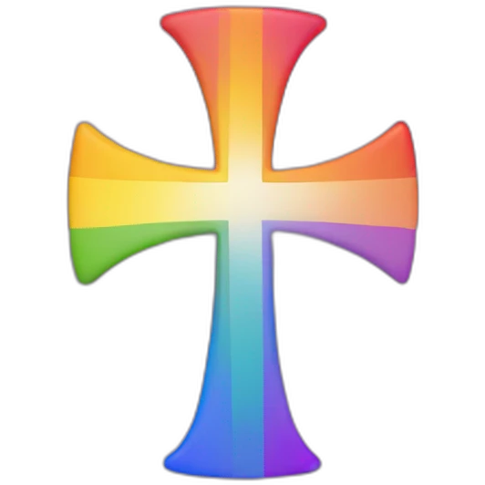 LGBT+ flag cross svas tika in the middle emoji