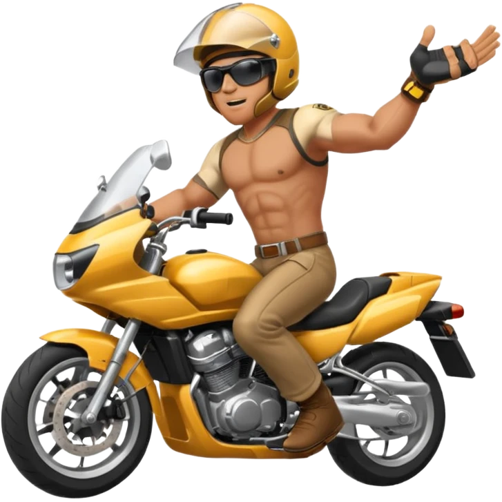 naked man riding sport motorcycle emoji