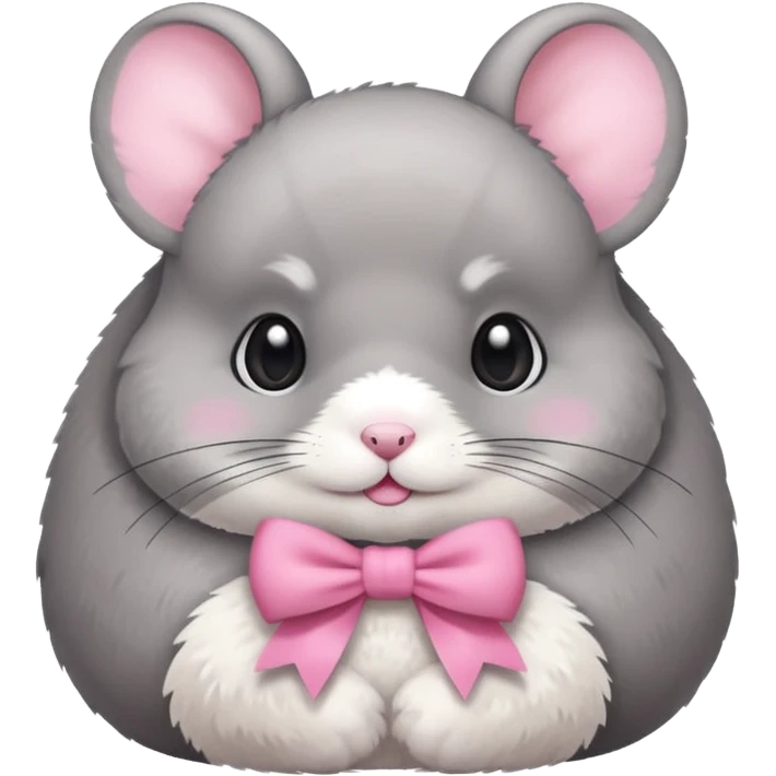 Chinchilla with pink bow emoji
