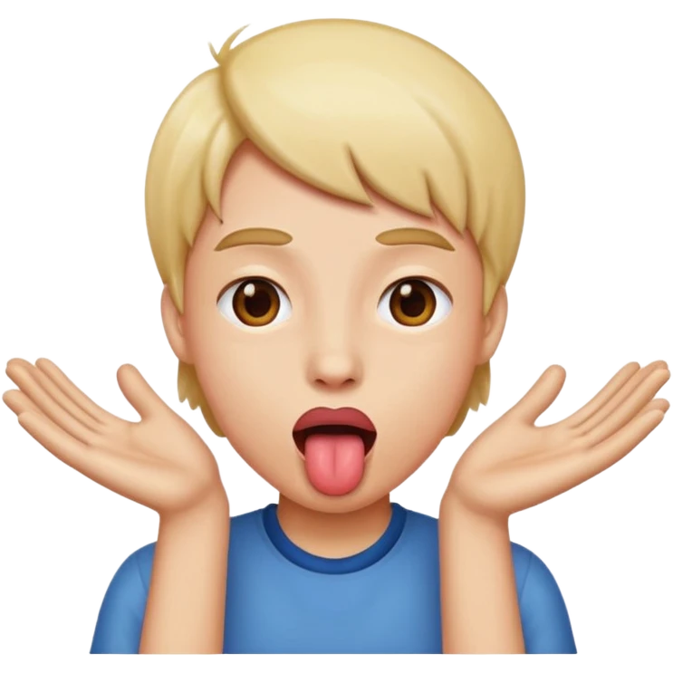 Tongue out with hands to the side emoji