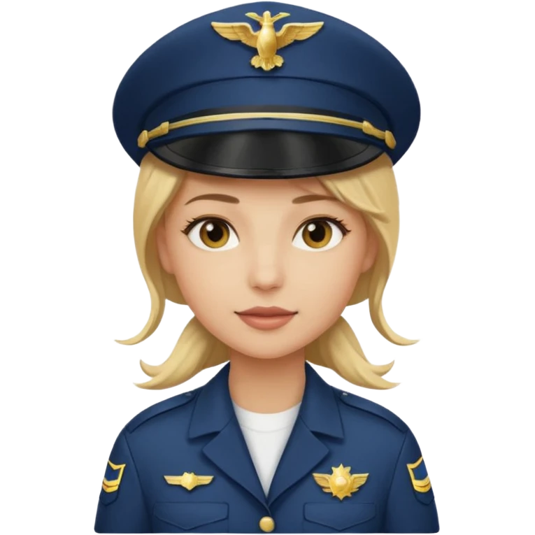 A female pilot with light skin and blonde hair under her cap emoji