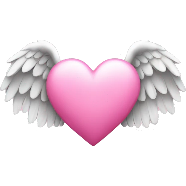 Pink heart with angel wings emoji