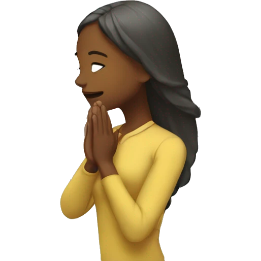 Girl bowing down worshipping emoji