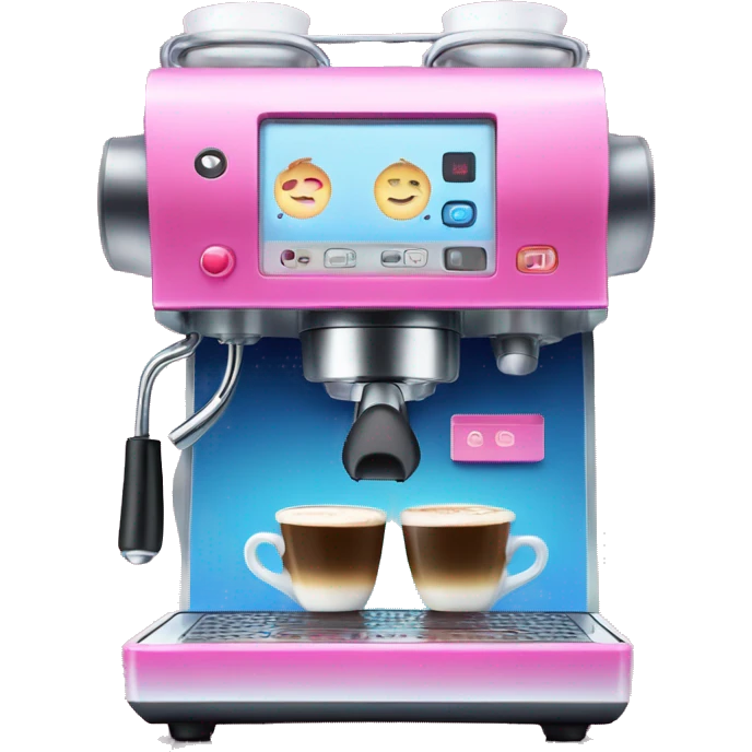Pink and blue gradient hue espresso machine emoji