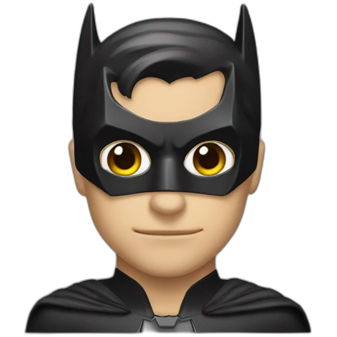 Batman Masked with total White eyes emoji