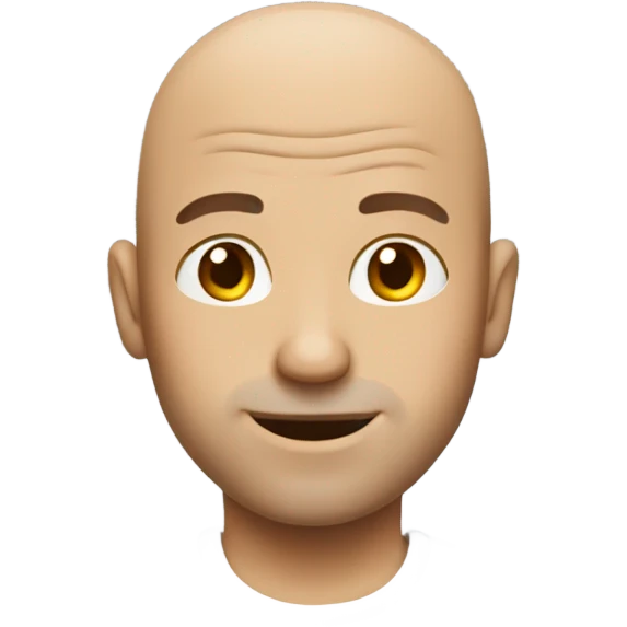 bald guy with something hair in white shirt emoji