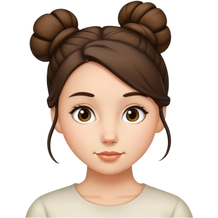 girl with bun hair brun emoji