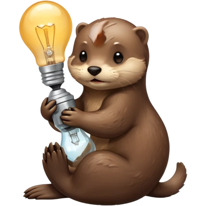 otter hugging one lightbulb emoji