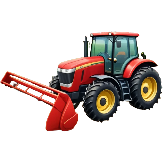 An icon representing a farming simulator, with a detailed tractor plowing fields under a bright sky. The design includes farming tools, crops, and barns, symbolizing the immersive experience of managing a farm. Transparent background emphasizes the peaceful yet hardworking nature of the game. emoji