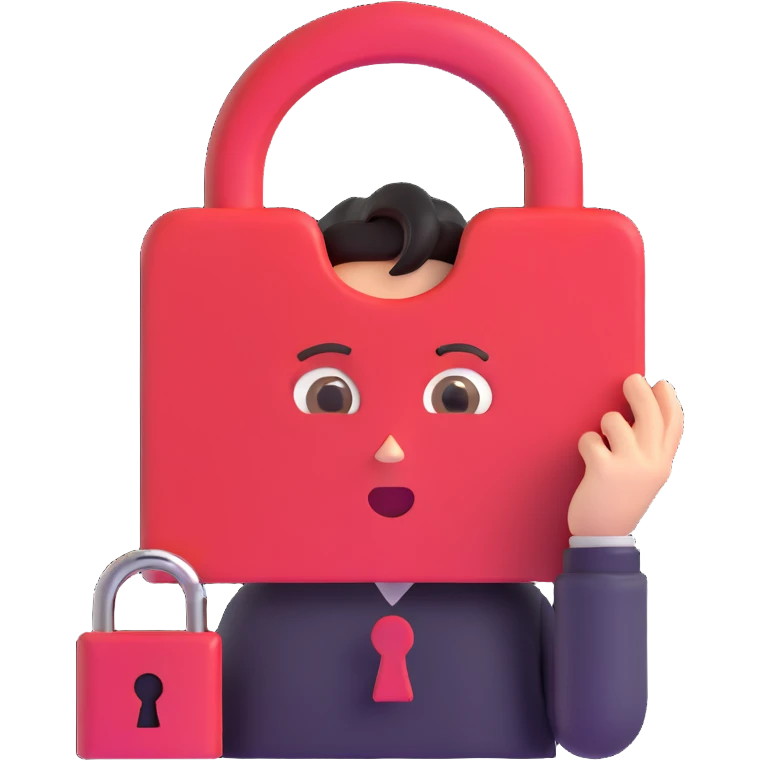 A person looking confused with a question mark and a lock, forgot password concept emoji