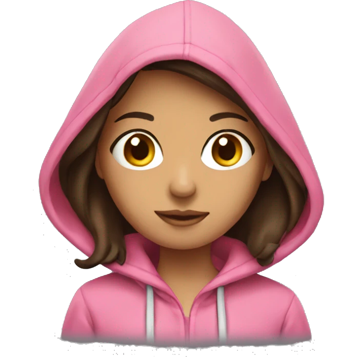 Brunette Girl with pink hoodie  emoji
