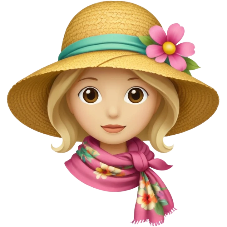Sunhat + scarf emoji