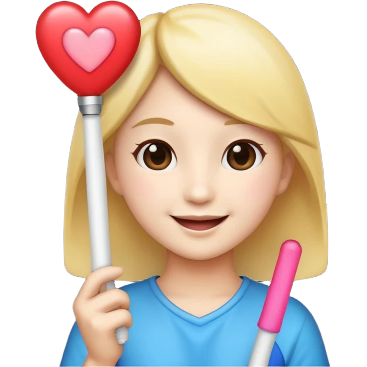 a fan emoji with heart eyes holding a K-pop light stick emoji